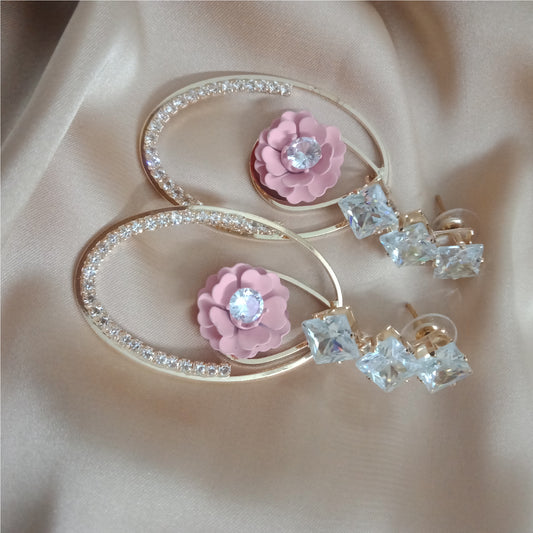 Floral hoop earring