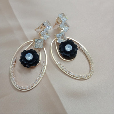 Floral hoop earring